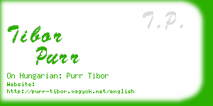 tibor purr business card